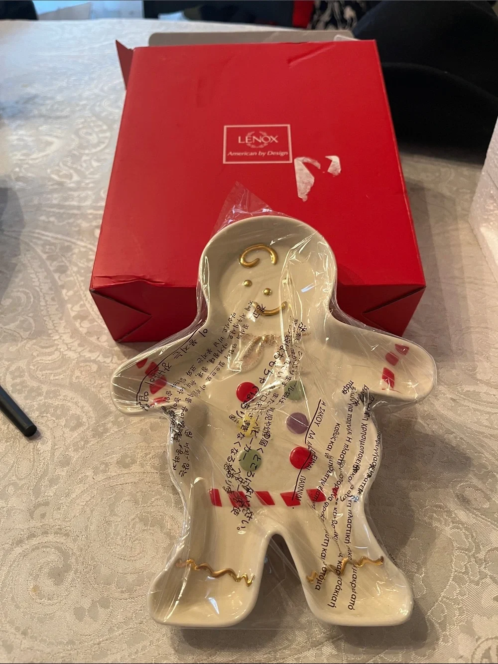 NWT Lenox White Gingerbread Candy-Accent Dish - Holiday Home Decor 8.25 inches
